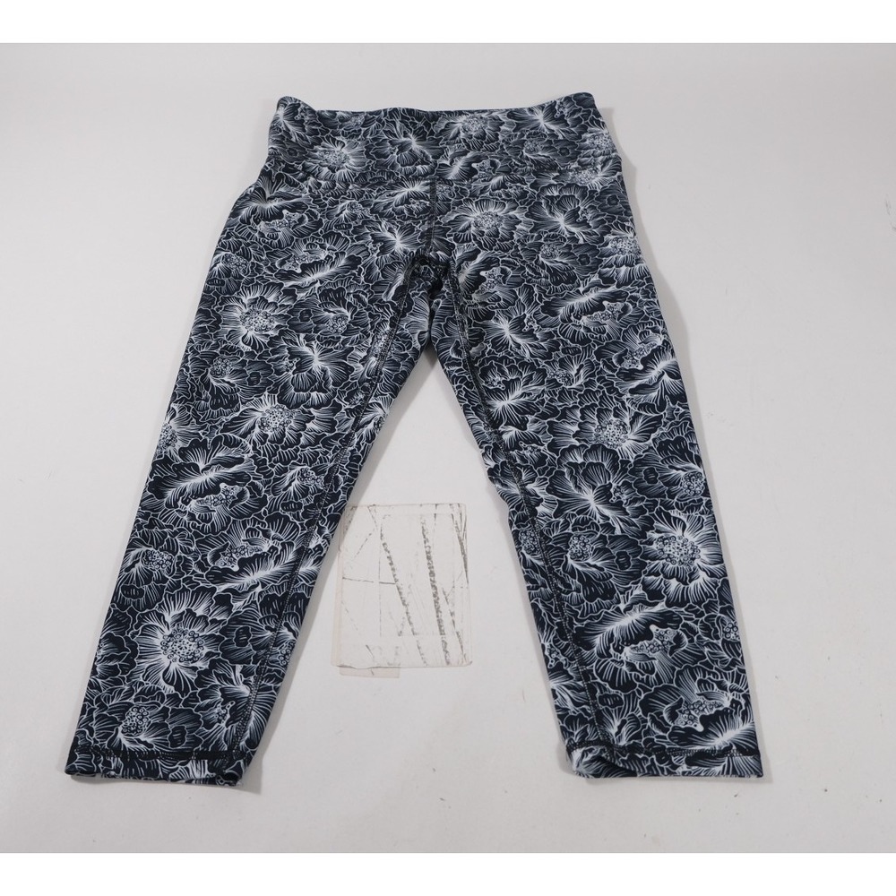 Balance Collection Leggings Womens XL Black Floral Capri Yoga Pants High Rise